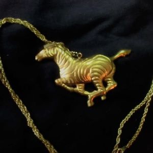 Gold tone , Zebra necklace